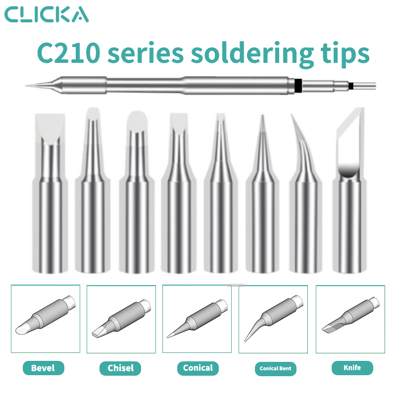OEM C210 đầu sắt hàn đầu thay thế không chì Tích Hợp Sưởi Ấm Lõi Tip Cho JBC T210 Sugon T26 A9 Trạm 