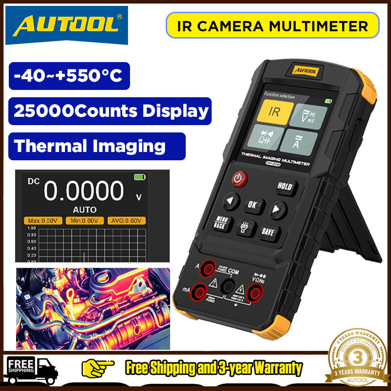 AUTOOL DM208 Thermal Imager Multimeter & Oscilloscope – 320×240 IR High-Precision, 25000Counts, 2CH 80MHz, -20~550℃ Temperature Measurement, for Automobile Pipe Heating & Electrical Diagnostic Tools Giá 4,890,000 Đồng*Miễn phí vận chuyển