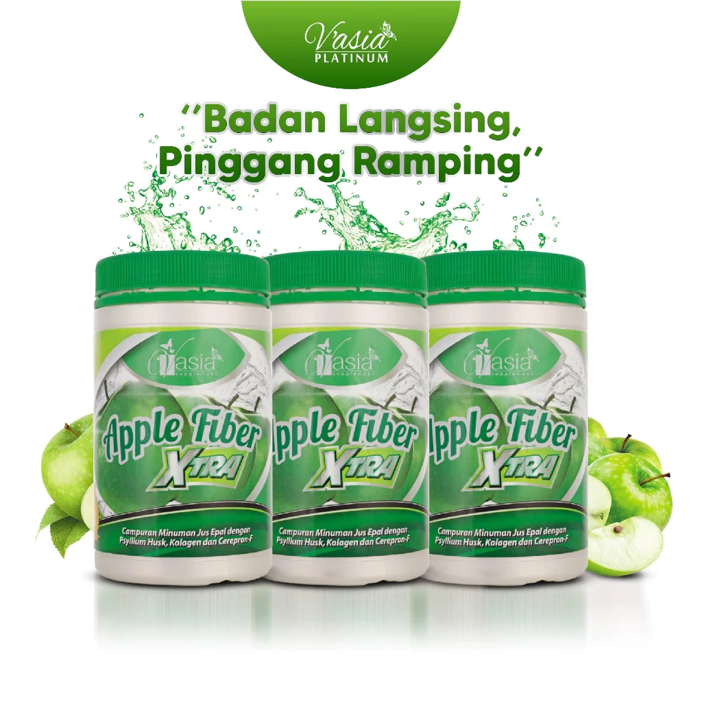 3 BOTOL VASIA APPLE FIBER XTRA Lazada
