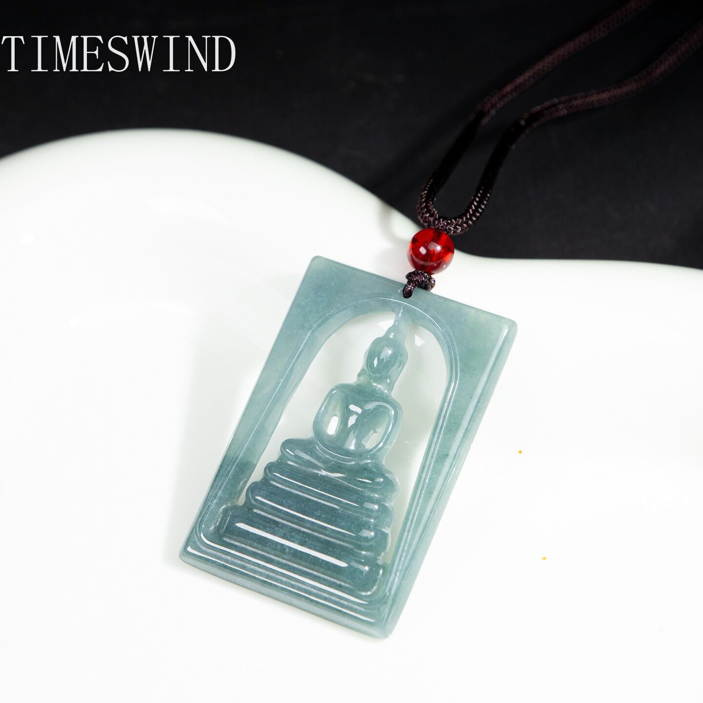 TIMESIWND Natural Original A-type Jade Phra Somdej Amulet Faceless Buddha Pendant Men Women Necklace for Gift with Certificate