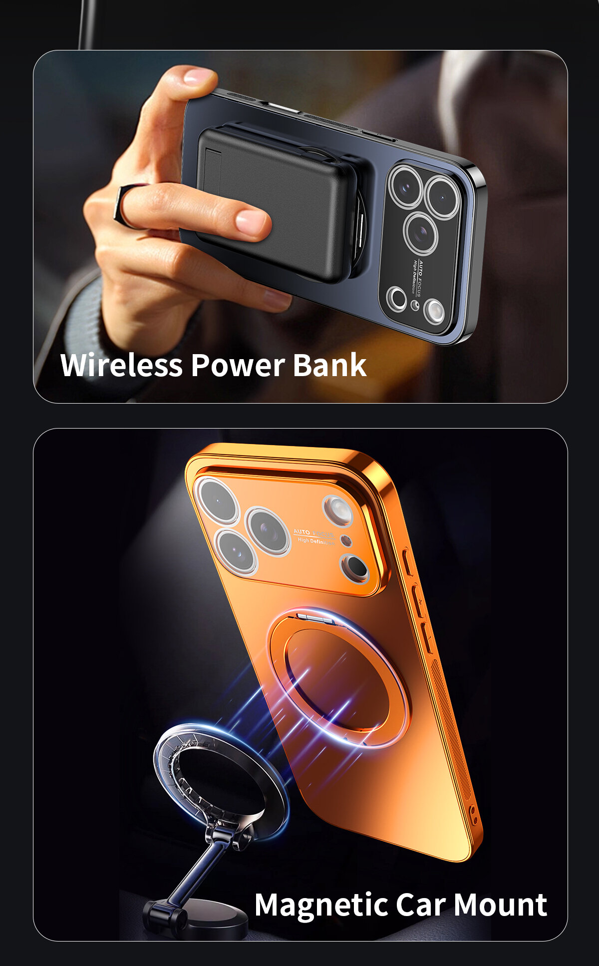 Phone Case With Magnetic Ring Stand & 360 Degree Rotating Holder_voghion.com