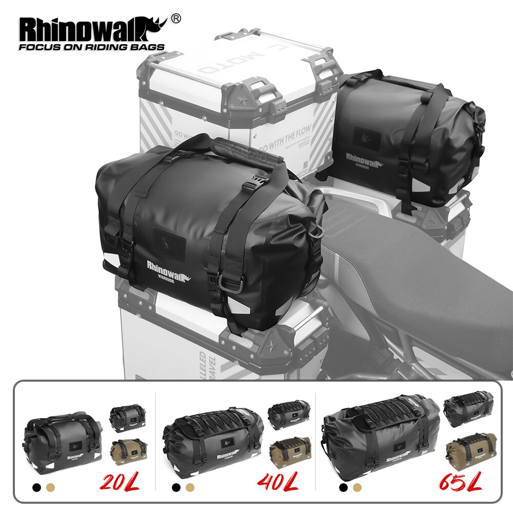 Rhinowalk Motorcycle Rear Seat Bag Waterproof 2 Colors 20-65L Large Capacity Molle Expansion Board Storage Tools Thickened Fabric At The Bottom Of The Bag Is Wear-Resistant And Tear-Resistant Cycling Luggage Storage Travel Backpack Universal ราคา 1,818 บาท*ส่งฟรี