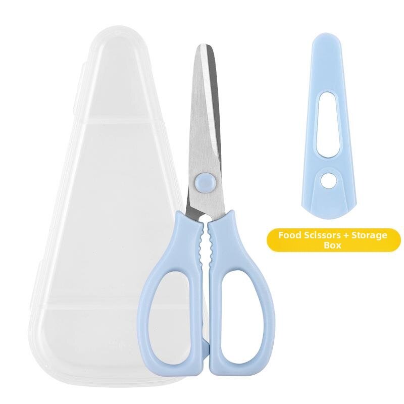 Baby Food Preparation Scissors for Meat and Vegetable Cutting Portable Storage Box Included