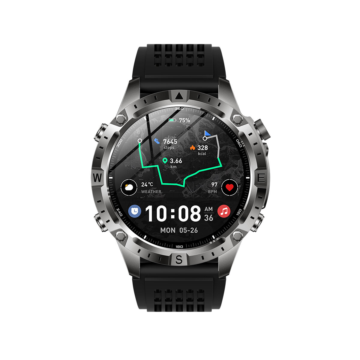 สมาร์ทวอทช์ นาฬิกาอัจฉริยะ NineWind พร้อม GPS กันน้ำลึก 30 เมตร แผนที่ออฟไลน์ การวิ่งมาราธอน ว่ายน้ำ ฟิตเนส อัตราการเต้นของหัวใจ และการตรวจวัดออกซิเจนในเลือด เข้ากันได้กับ Android และ iOS นาฬิกายูนิเซ็กซ์ ราคา 10,419 บาท*ส่งฟรี