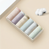 MiiOW | Pure Cotton Antibacterial Mid-Waist Womens Invisible Underwear Soft Silk Lining Comfortable Everyday Briefs for Young Women