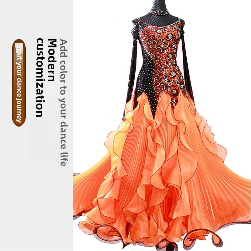Waltz Dance Dress New Arrival Dress Swing Dance Skirt National Standard Dance Competition Dress Modern Dance Diamond-Embedded Ballroom Dance Clothes