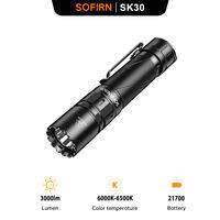 Sofirn SK30 tập trung tầm xa 3000 lumen đèn pin chiến thuật với 6 vị trí điều chỉnh, Công Tắc vòi kép, Đèn Led sft70, phạm vi 392M, 21700 5000 mAh
