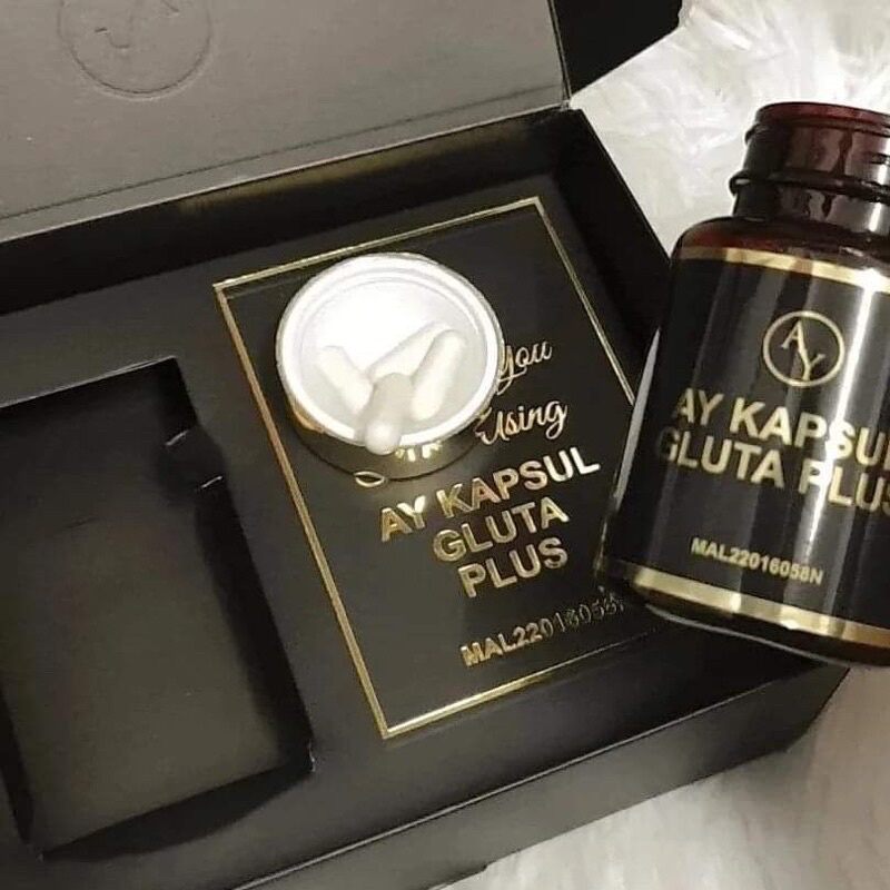 Capsules Gluta Plus Ay Kapsul – Éclaircissant Peau, Anti-imperfections – 90 Capsules – Collagène & Vitamine C – Naturel