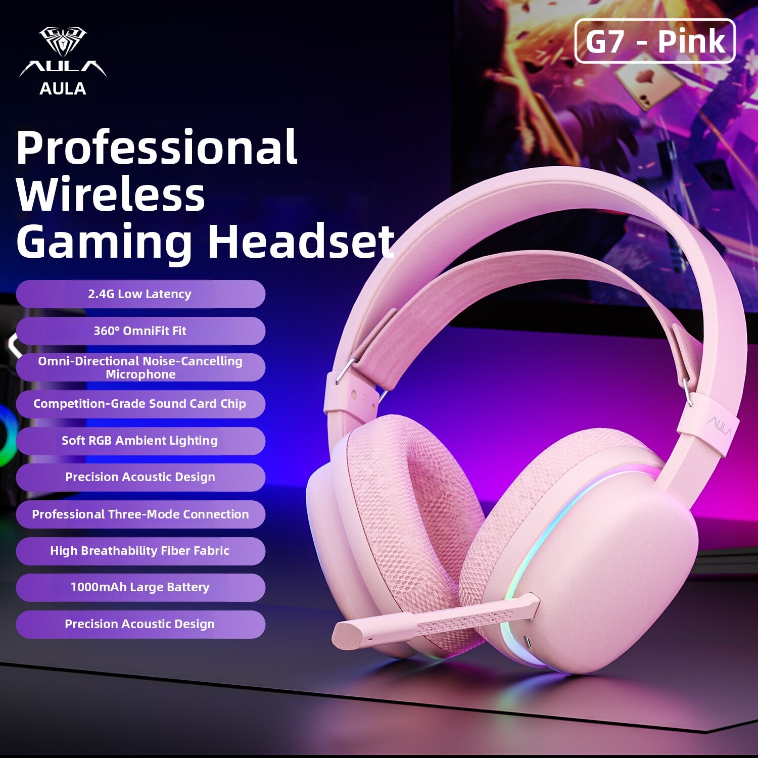 AULA | Triple Mode Noise Reduction Gaming Headset