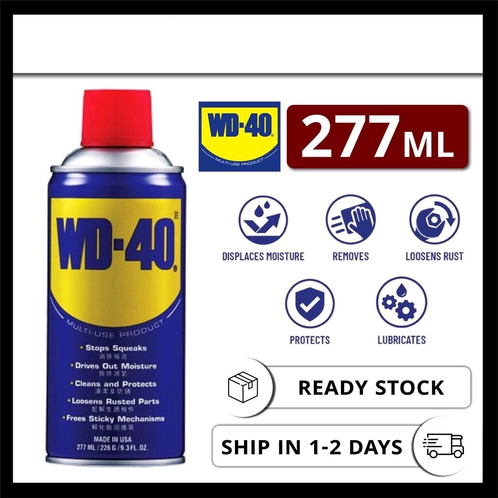 READY STOCK!!! WD40 Multi-Use Anti Rust Lubricant Spray 277ml 多用途防锈润滑喷雾. 