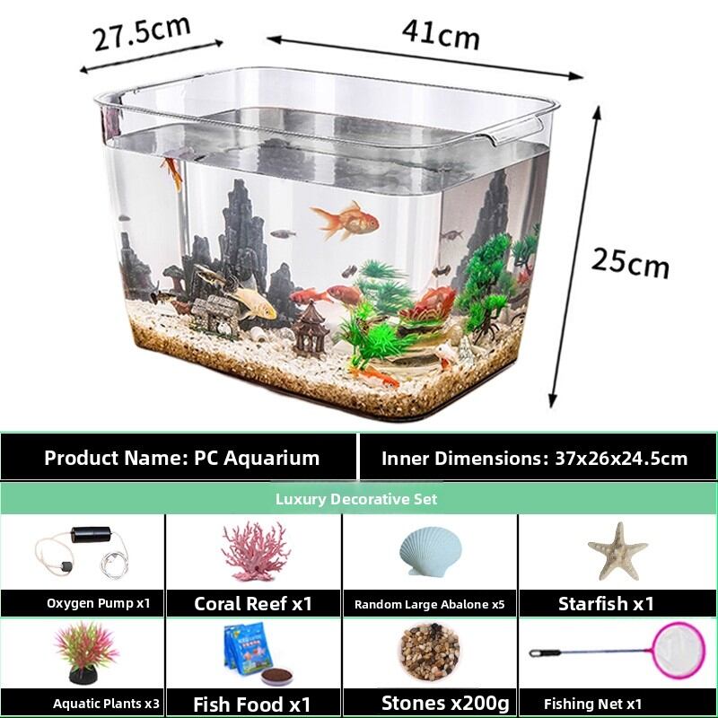 Curated visual reference: Small To Medium Goldfish Tank Sizes Reference: Kuoting Transparent Aquarium For Small To Medium Fish Plastic Fish