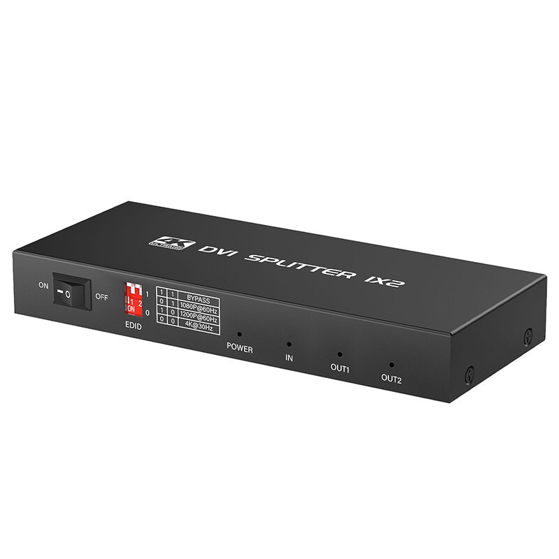 High Definition DVI Distributor 1 in 2 out Switcher Dual Output Screen ...