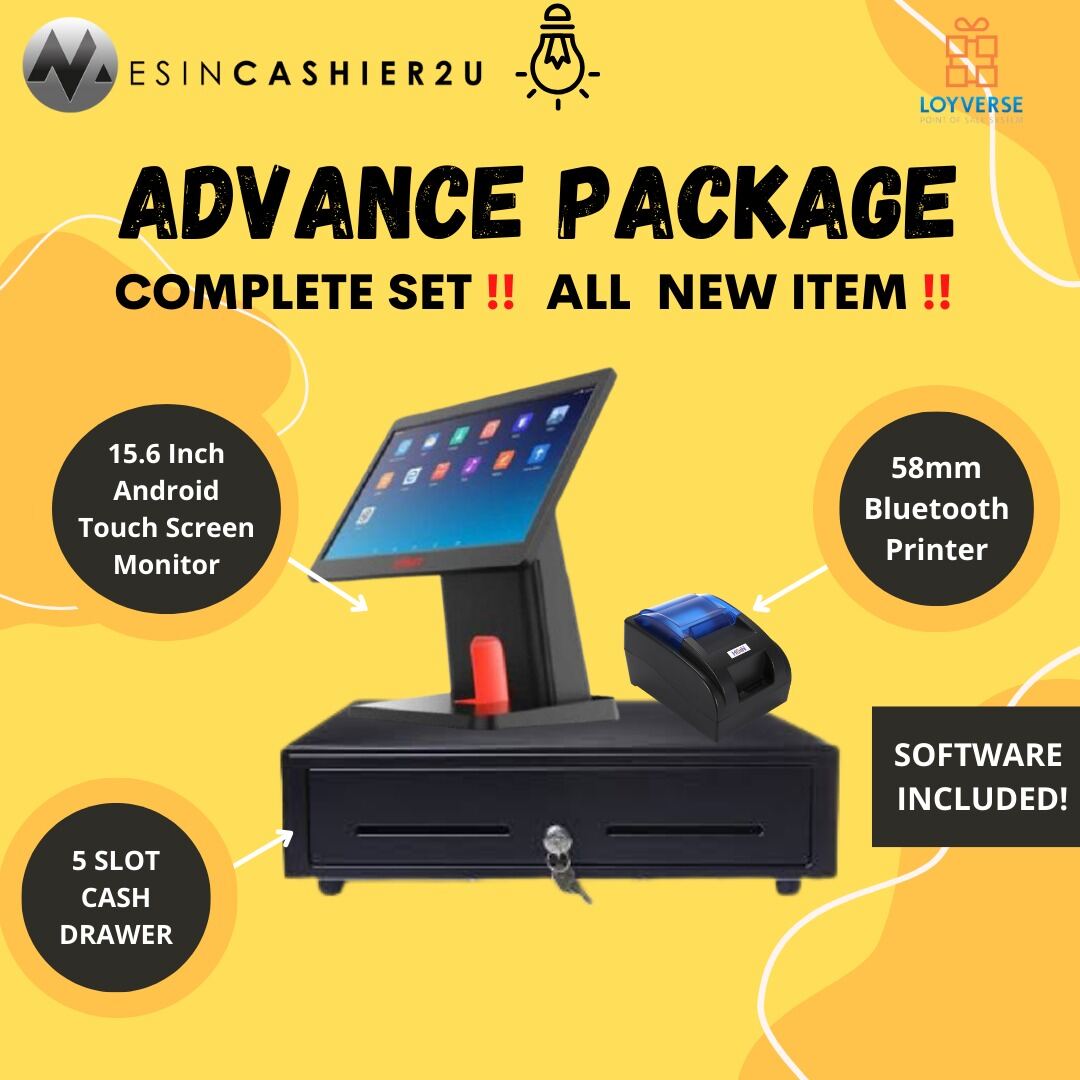 All In OneTerminal Single Display Android POS System Mesin Cashier Mesin Counter