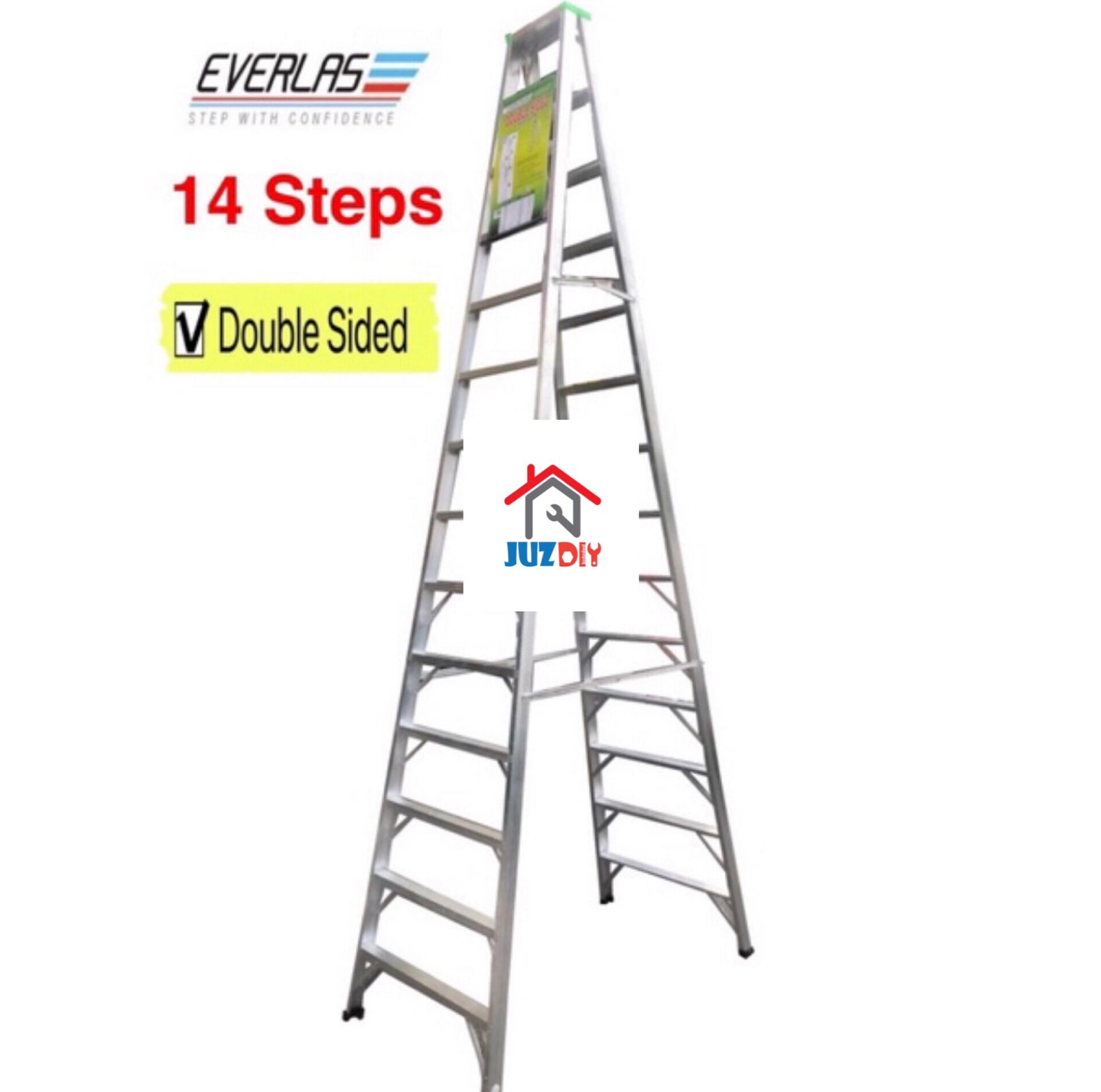 Everlas Heavy Duty 14 Steps Double Sided Aluminium Ladder | Lazada