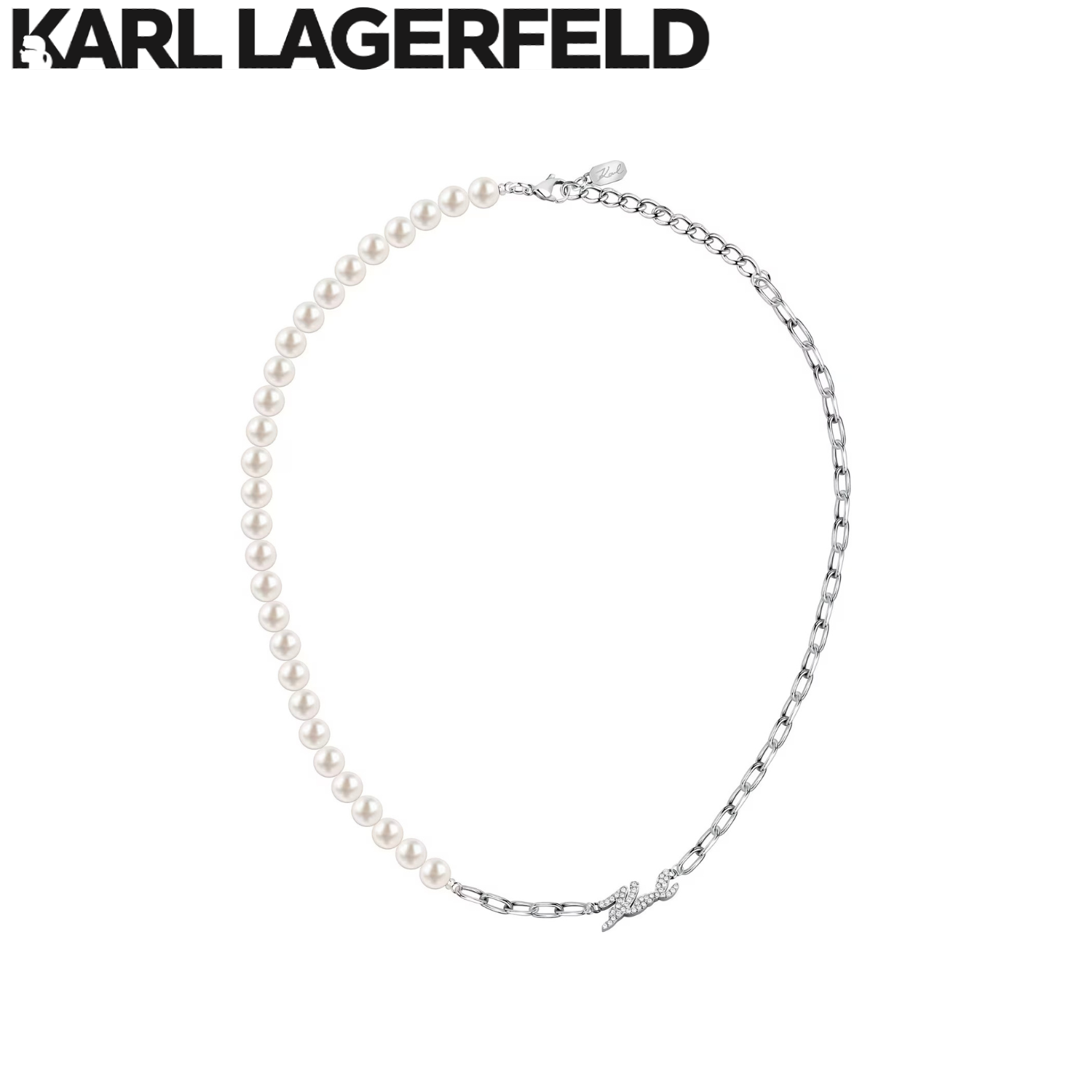 KARL LAGERFELD Pearl Necklace White color 40+5 CM KLAYR03 ราคา 8,184 บาท*ส่งฟรี