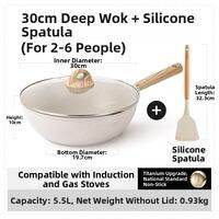 CAROTE | Non-Stick Frying Pan with Mica Stone Material 3L Large Capacity Lightweight Design for Induction and Gas Stoves