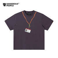 dangerouspeople | Graffiti Patterned Cotton Loose Shoulder T-Shirt