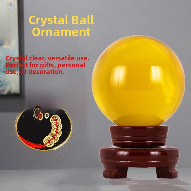 Citrine Sphere - Etsy UK SHANGMAOYO Citrine Crystal Ball Decorative Sphere with Delicate Ba