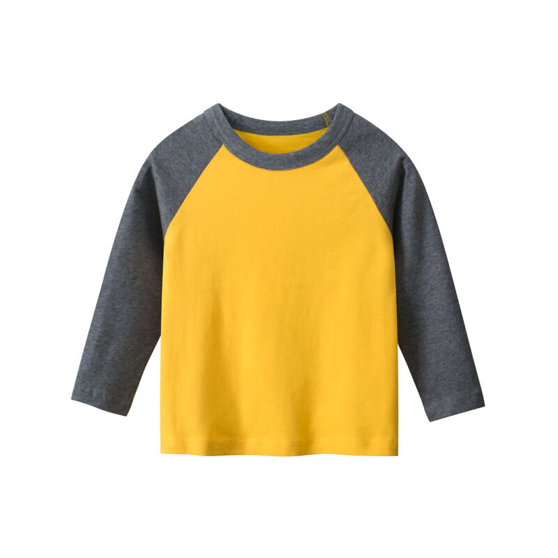Heavy Cotton Soild Kid Raglan Long Sleeved T-Shirt Child Tops Girl Boy Clothes Shirts - 5