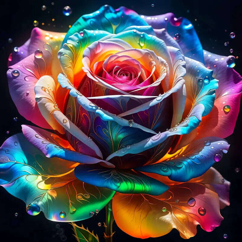 Cross Stitch Colorfull Rose 11CT Printed Embroidery Kit Pattern Printed Counted Fabric Needlework Home Decor Painting