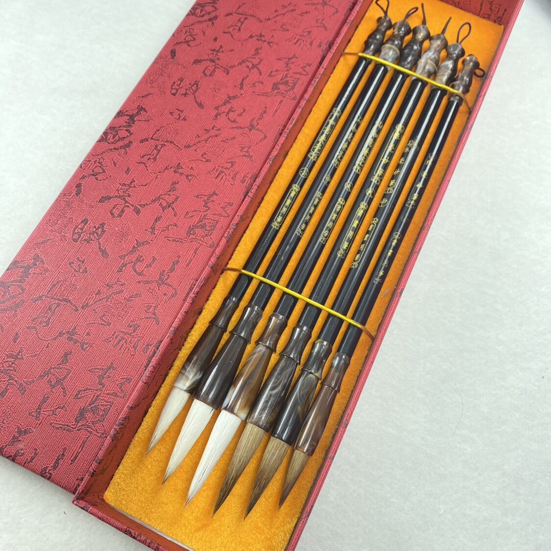 7-Piece Calligraphy Brush Set Wolf Hair Sheep Hair Bear Hair for Beginners Practice Traditional Chinese Painting Stationery Set