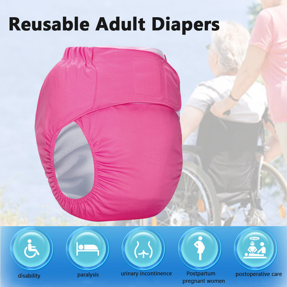Waterproof Diapers Washable Reusable Adult Elderly Cloth Diapers Panties Pocket Nappies for Elderly Disabled Incontinence Pants
