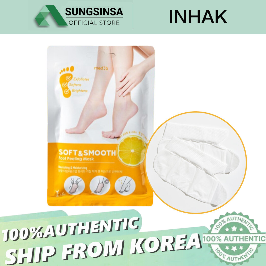 [100% Original] INHAK MEDB Foot Peeling Mask 17g*2 Masks MEDB,Caring for Cracked Heels,Removes Whitish, Cracked Feet, Dead Skin and Smooths Rough Feet
