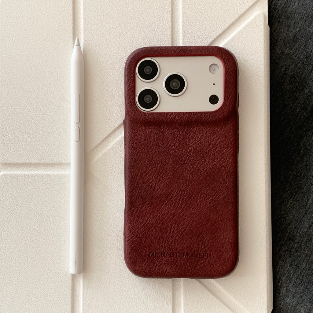 Shockproof Leather Phone Case For Iphone Pro Max Solid Colour_voghion.com