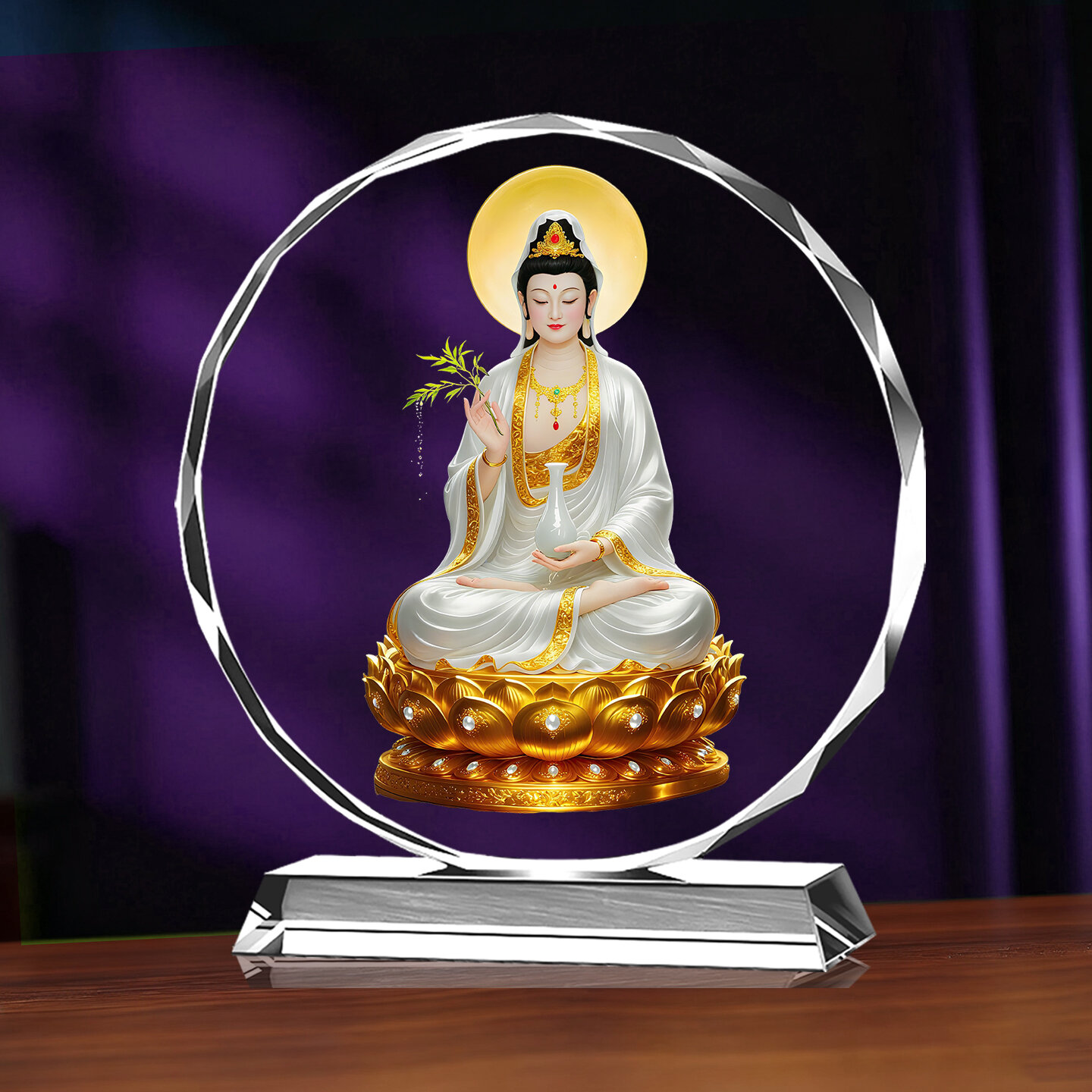 Buddha Statue for Home Worship Crystal Guanyin