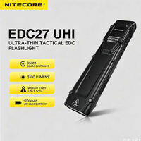 Nitecore edc27 uhi 3100 lumen đèn pin chiến thuật siêu mỏng Màn hình OLED thời gian thực pin & thời gian chạy USB-C có thể sạc lại 1700mAh 305m chùm IP54 cho EDC thực thi pháp luật an ninh