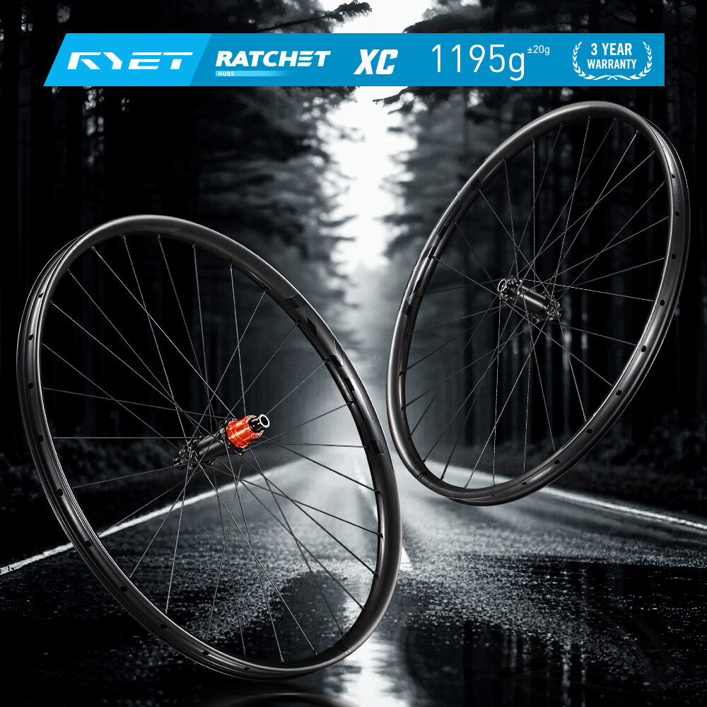 RYET 29er Carbon MTB Wheelset 1195g Ultralight Tubless Ready Bicycle Wheel with 72T Ratchet System Center Lock/6-Bolt Lock Hub ราคา 28,190 บาท*ส่งฟรี