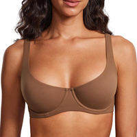 Kích thước lớn Underwire hỗ trợ đầy đủ liền mạch Unlined Balconette Bra đồ lót thoải mái màu trơn Yoga thể thao không có dấu vết áo ngực