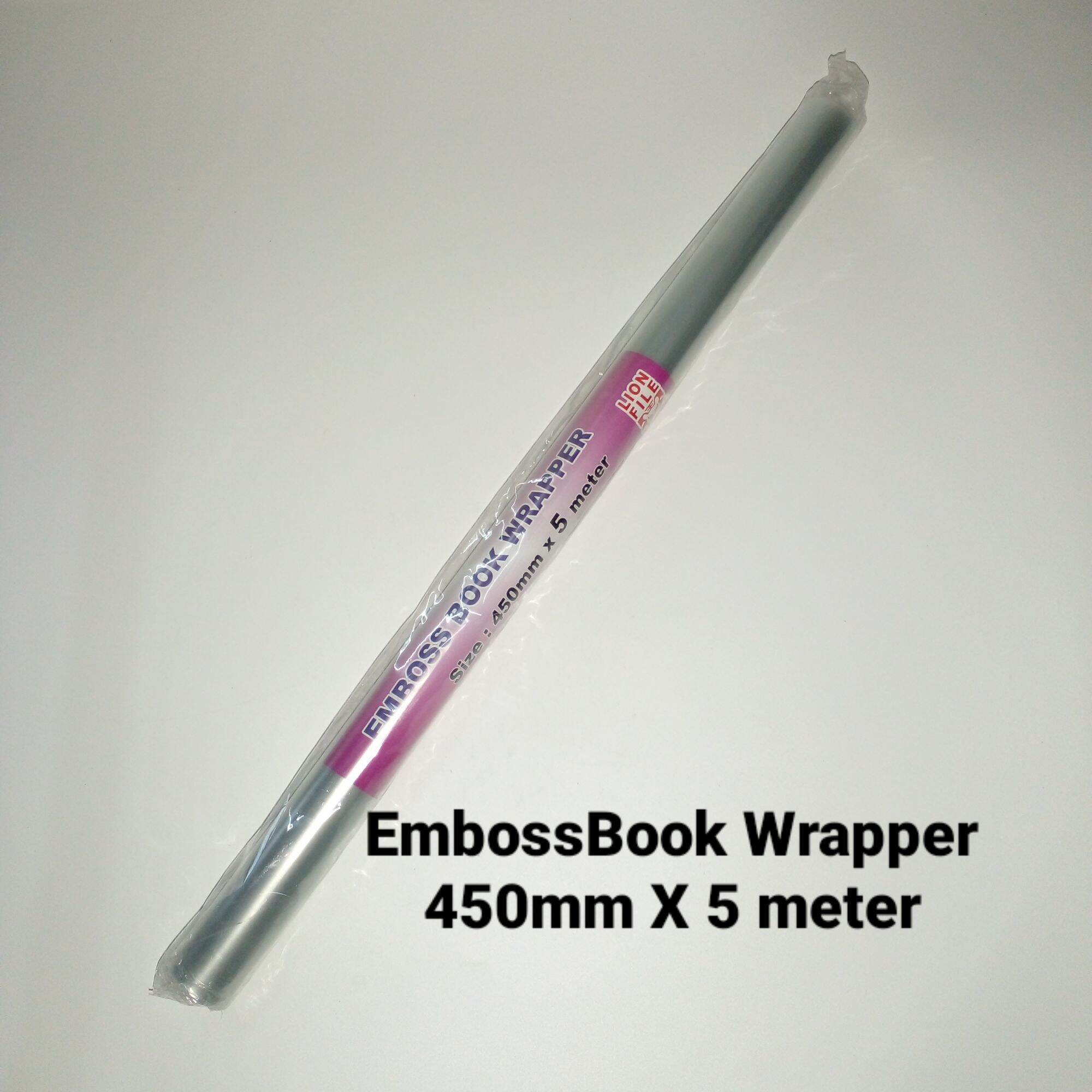 LION FILE EMBOSS BOOK WRAPPER 450MM x 5METER (NO.4505)