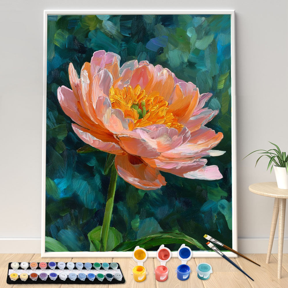 Painting By Numbers 40x50cm Kits A blooming pink flower Picture By Numbers For Home Decors Handpainted Diy Gift
