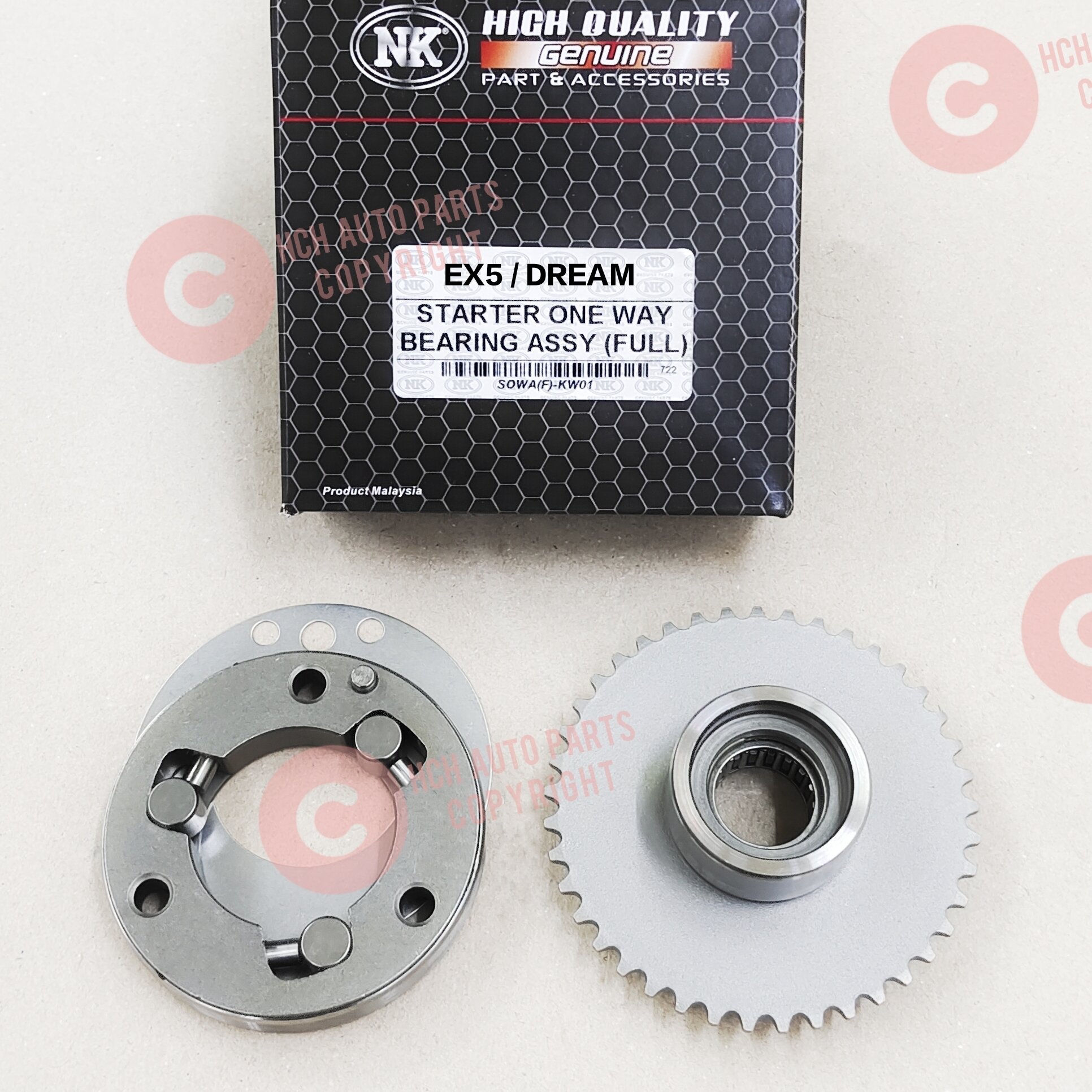 STARTER ONE WAY BEARING ASSY (WITH GEAR) HONDA EX5 / EX5 DREAM