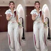 QIAOXIZI | Large Size Fashionable Sport Set Spacious and Slender Straight Trousers