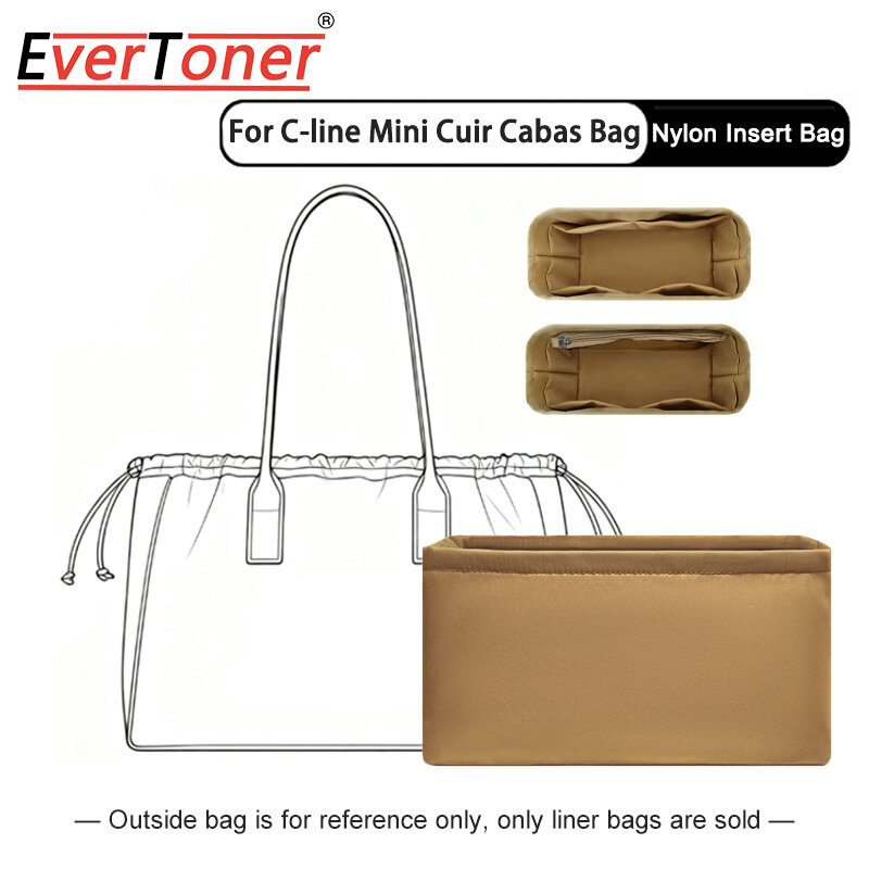 EverToner Nylon Purse Insert Organizer Fits For C-line Mini Cuir Cabas Bag Inside Storage Bag Travel Makeup Insert Inner Bag ราคา 761 บาท*ส่งฟรี