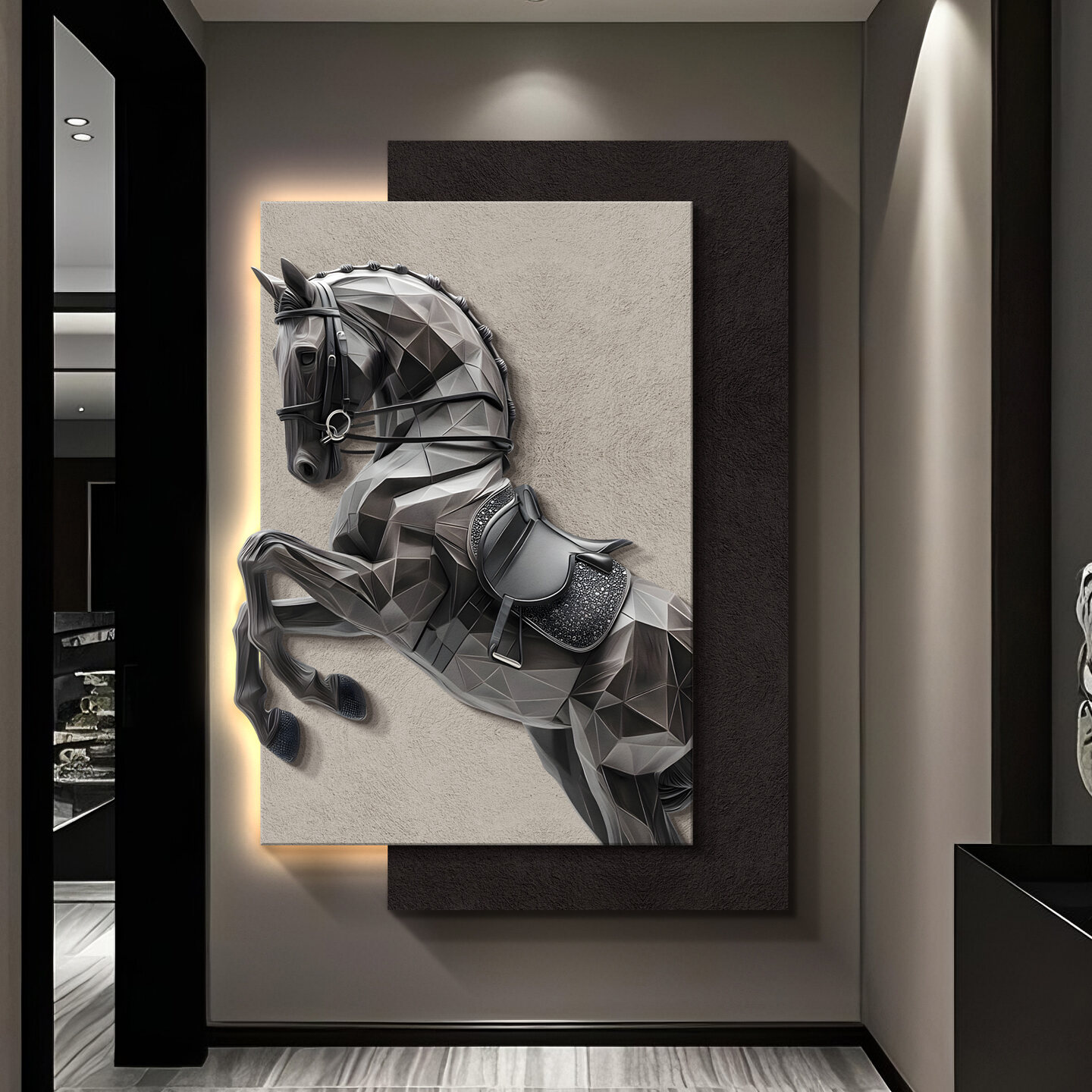 YUANSHU | Prosperity Implication Entryway LED Sandstone Mural Harga 478 Ringgit*Penghantaran Percuma