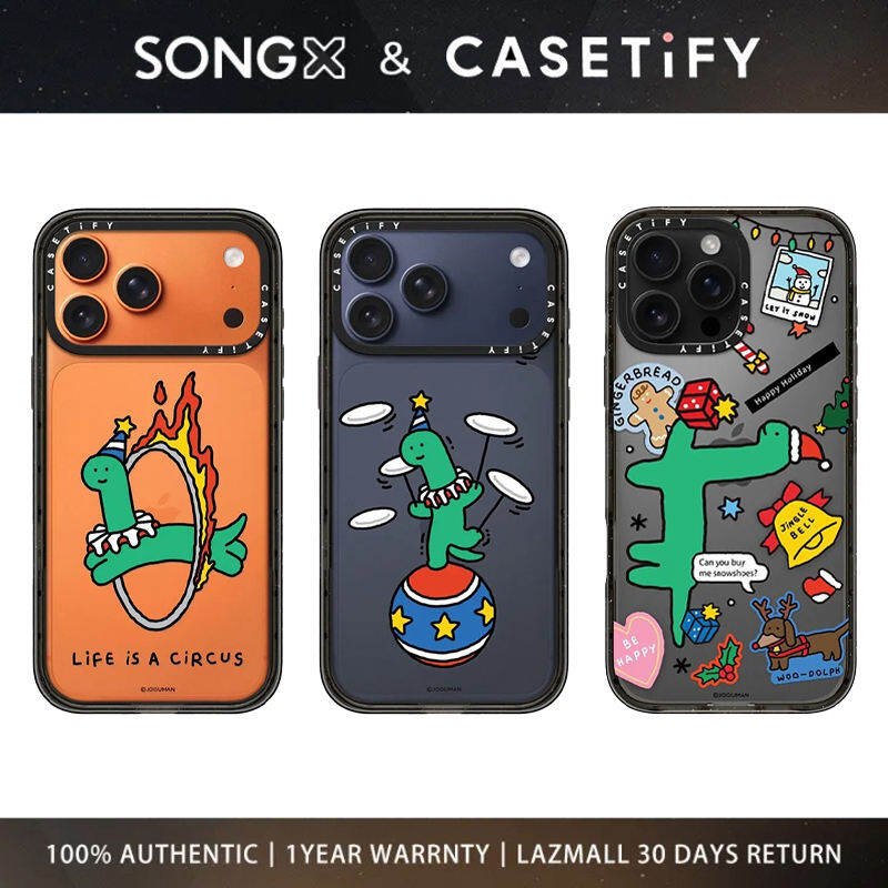 SONGX Casetify Acrylic Phone Case Co Branded Jogunman Little Dinosaur Case With Magsafe For iPhone 17 16 15 14 13 12 Pro Max/ iPhone 17 16 15 14 13 12 Pro/ iPhone 17 16 15 14 13 12 Anti Fall Protective Cover