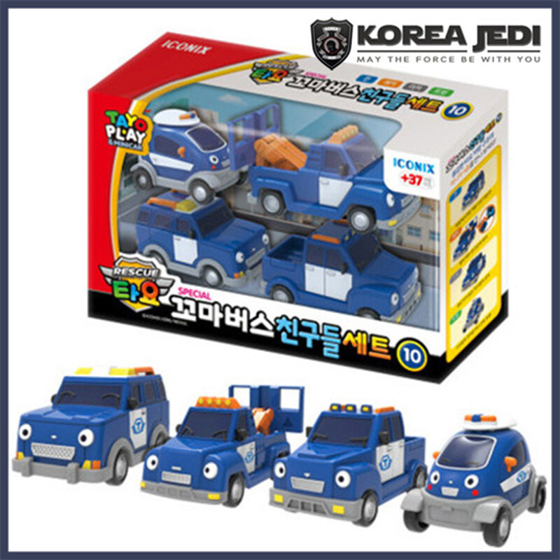 Tayo Petit Bus Friends – Set De 4 Voitures Miniatures Khan, Lecky, Ricky, Tweet