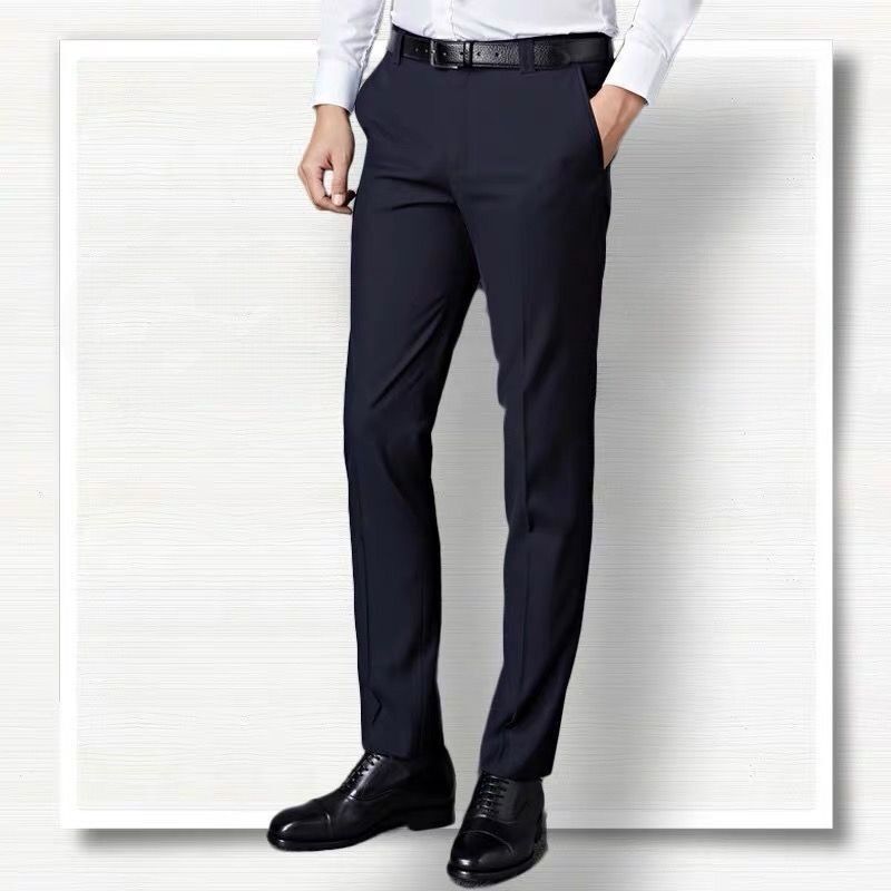 G2000 Brand Slim Fit Business Casual Black Pants No Tag Iron Free Anti Wrinkle Long Trousers for Young Men to Wear to Office
