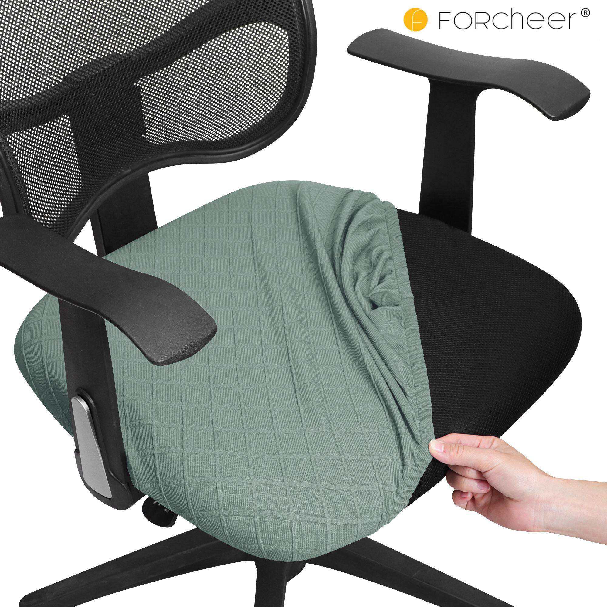 FORCHEER 1 Piece Chair Seat Cover 30-45CM Jacquard Fabric Stretch Computer Armless Chair Seat Cover Washable Movable