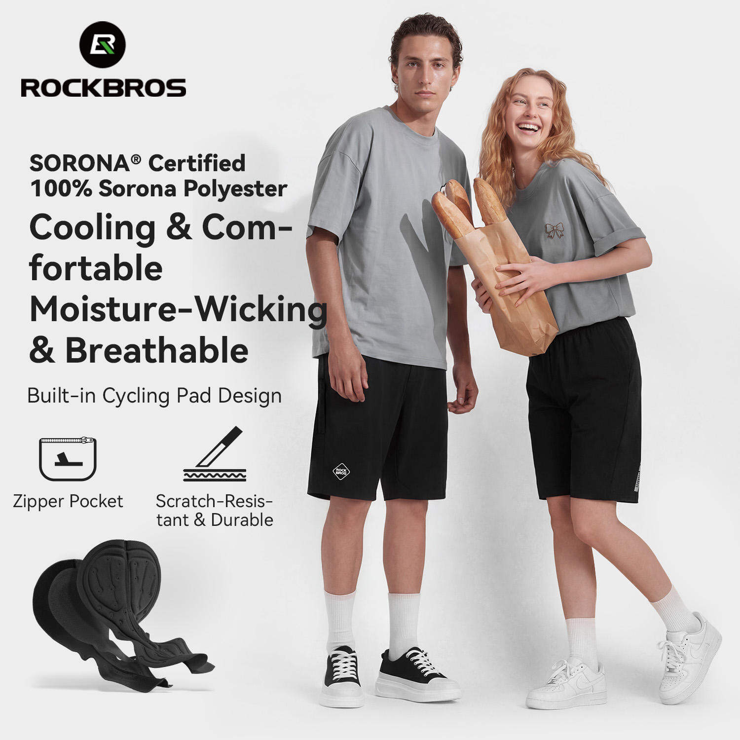 [ROCKBROS Leisure Cycling Shorts Sorona Cooling Sensation Cycling Liner Pad Shock Absorption Bicycle Shorts Quick Drying Breathable Sports Shorts For Cycling Running Hiking,【Arrives in 3 Days】Rockbros Sorona Leisure Cycling Shorts Cool Feel Quick Dry Shock Absorption Women's Workout Underwear Breathable Sports Shorts for Cycling Running Climbing,]