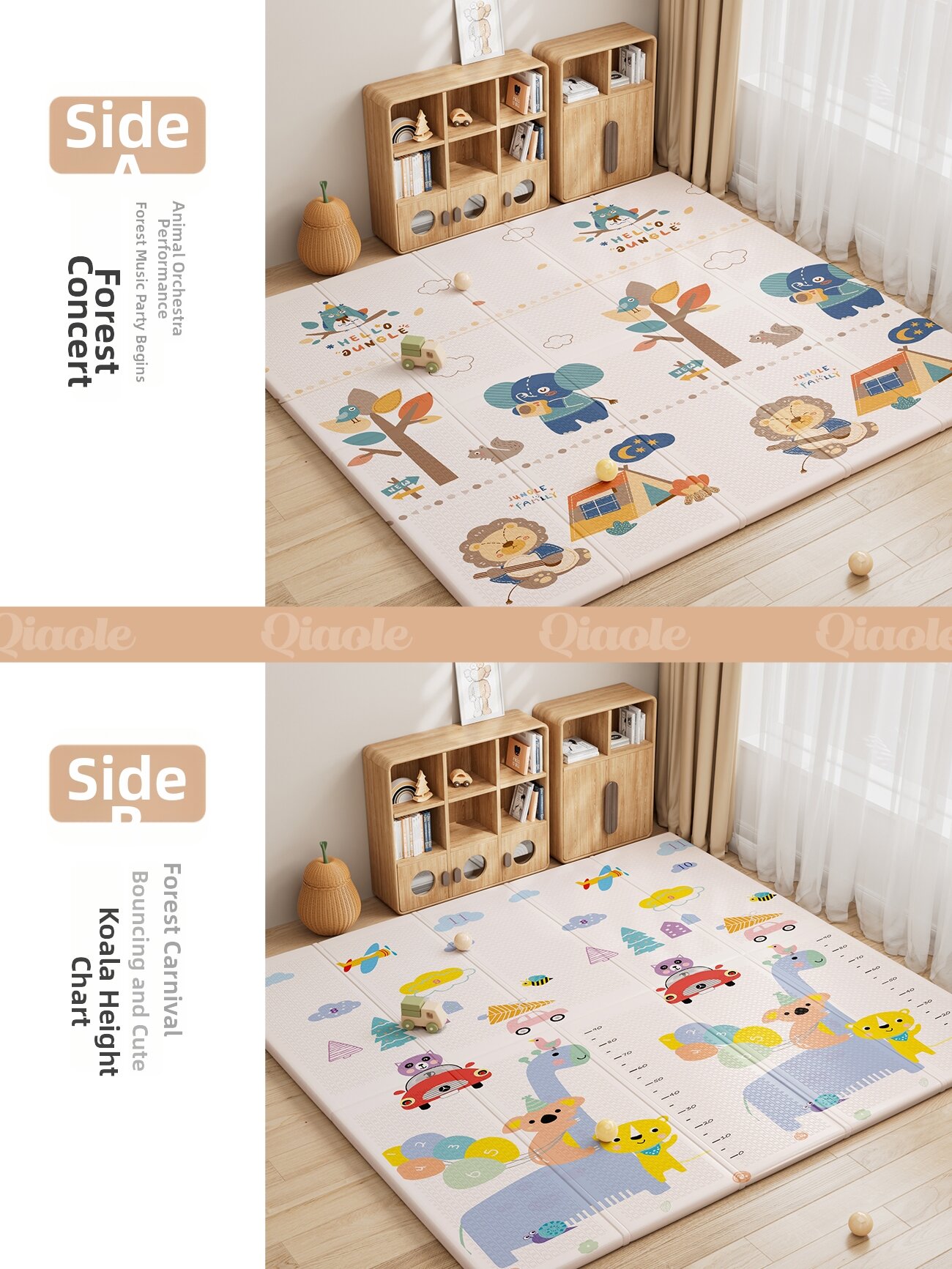QIAOLEXIONG | Foldable Non-toxic Thick Baby Crawl Mat