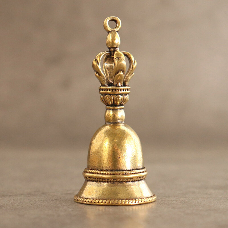 1pcs Antique Bell Chinas Mini Brass Copper Sculpture Pray Guanyin Bell