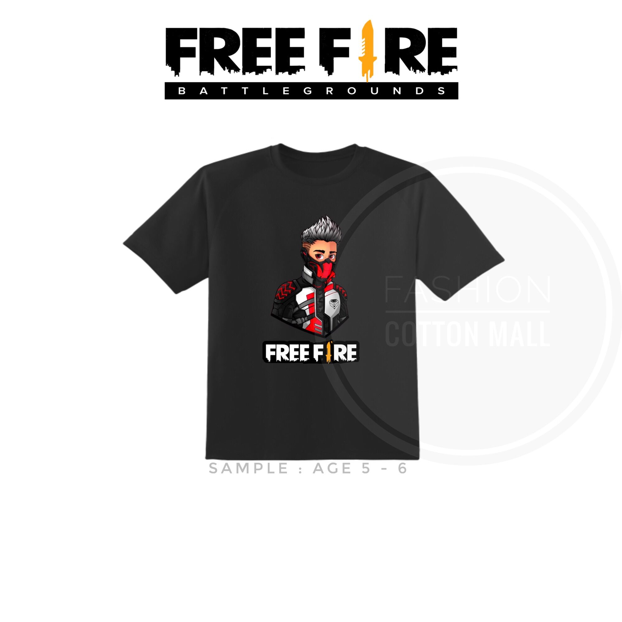 KID ready stock Free Fire Cotton Tshirt mobile game T-shirt garena logo ff  gaming fashion tee | Lazada