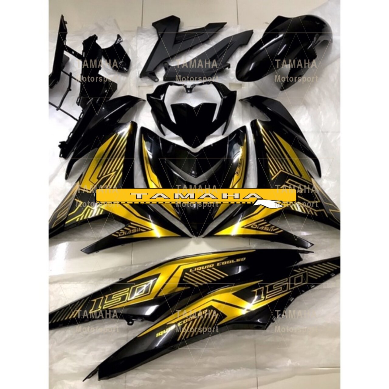 Yamaha Y15 Y15zr Body Cover Stripe Sticker Exciter Thai gold chrome ...