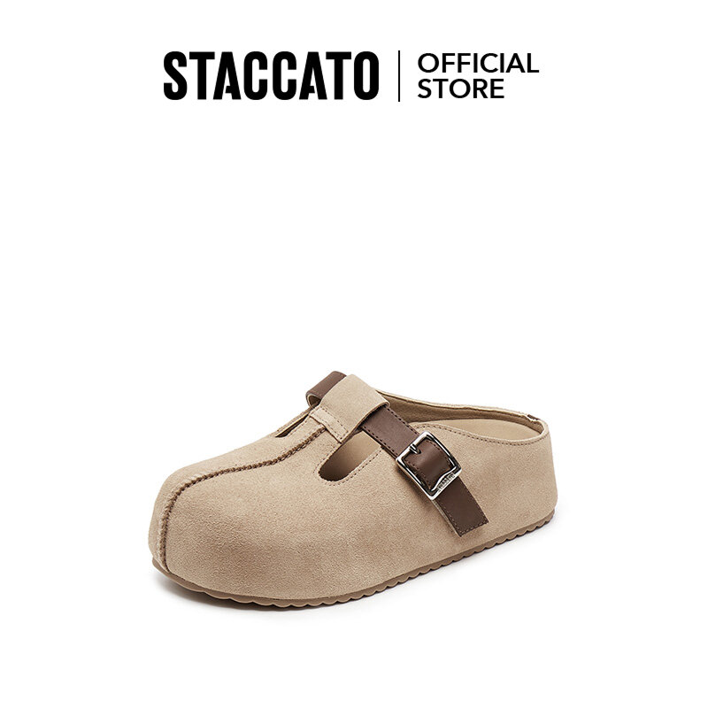 Staccato Women's Retro Birkenstock Slippers Round Toe Thick Bottom Slippers S1142 ราคา 4,130 บาท*ส่งฟรี