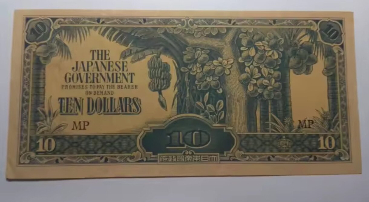 Japanese Occupation Malaya Old Banknotes 10 Dollars ( Original and Genuine) condition 50% news.