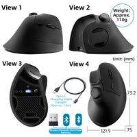Sanwa Supply | Wireless Bluetooth Dual Mode Ergonomic Silent Upright Mouse